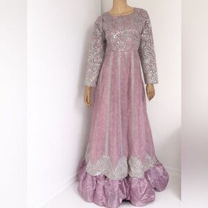 Elegant Pink Pakistani Maxi frock dress